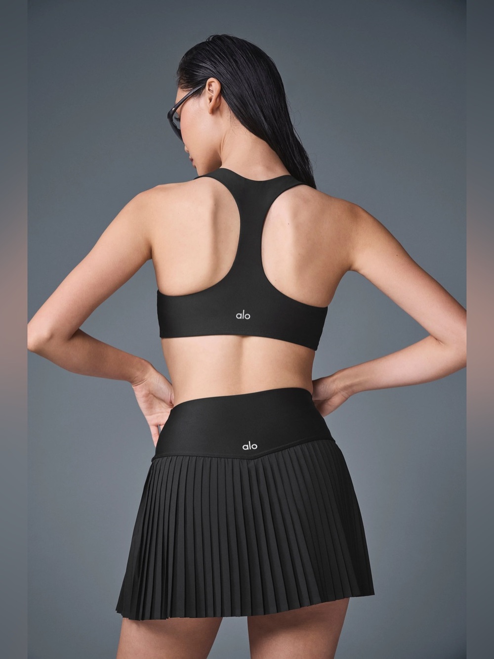 Alo Yoga Grand Slam Tennis Skirt in black